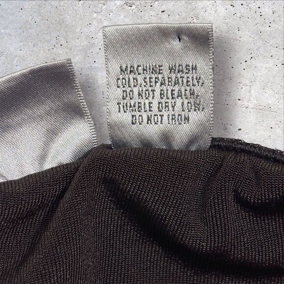 Chicos Travelers Size 2 A-Line Skirt Large Brown White Polka Dots Slinky Stretch - Picture 6 of 6